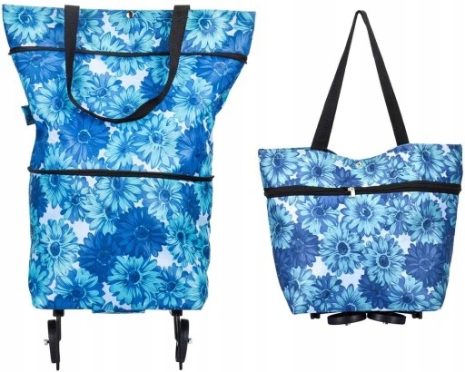 TORBA WÓZEK NA ZAKUPY ROZKŁADANA SKLADANY KÓŁKAMI