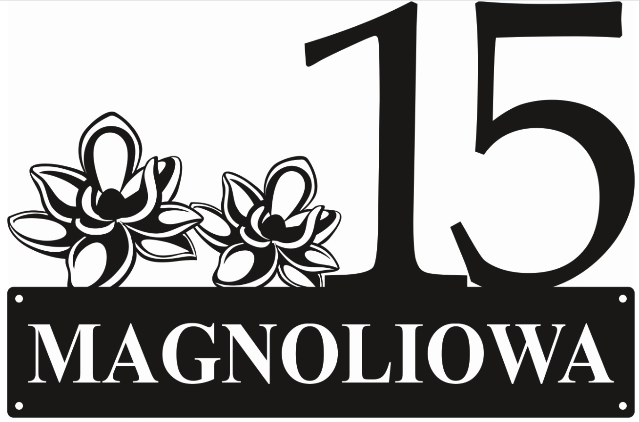 Číslo Na Dom 80 cm Tabuľa Adresa Oceľ 2 mm Ulica Magnoliová