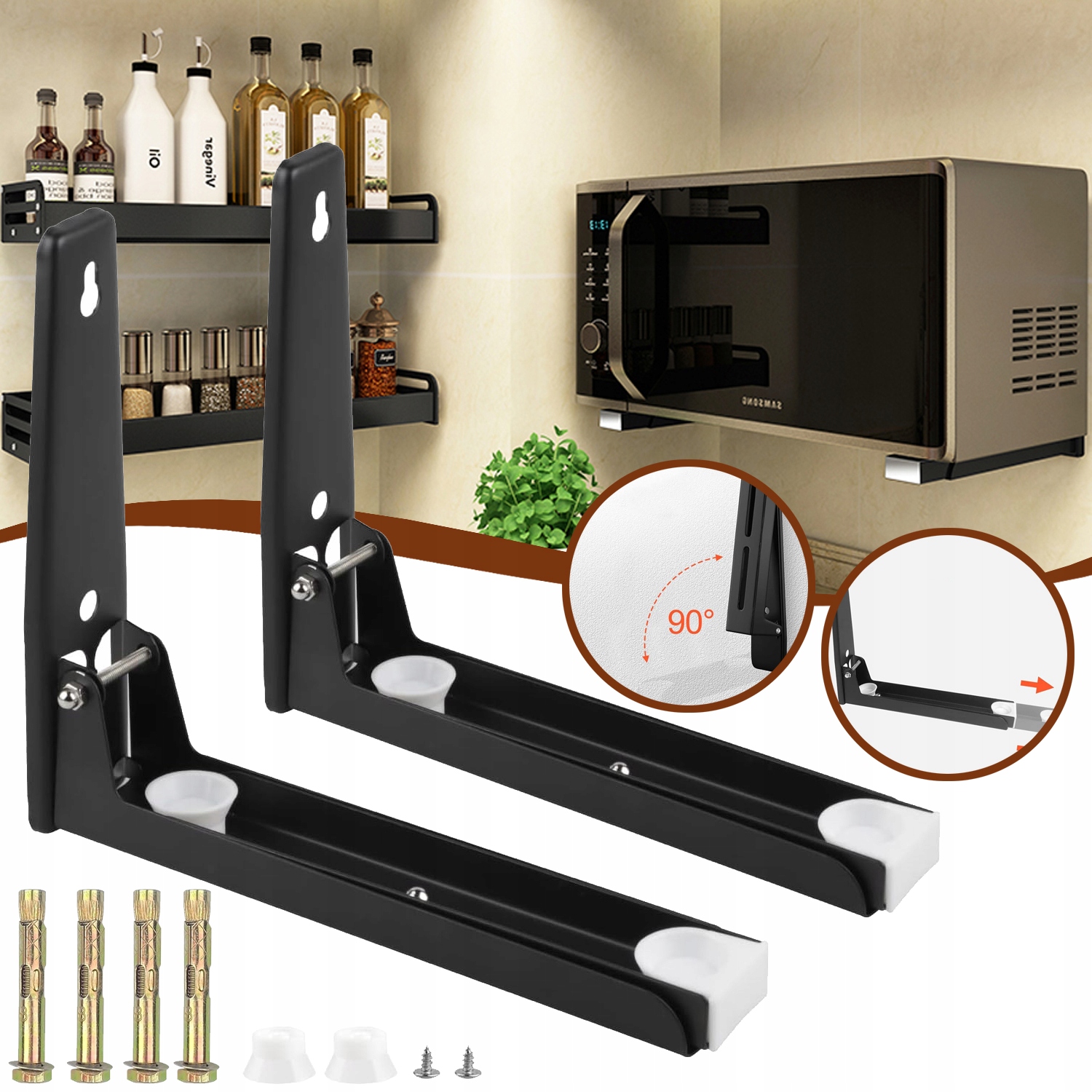 1 PARA UCHWYTÓW MIKROFALOWYCH, UCHWYTY MIKROFALOWE ZE STALI NIERDZEWNEJ