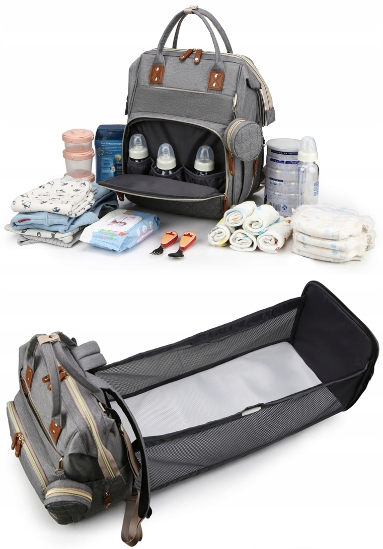 PLECAK dla MAMY TORBA ORGANIZER PRZEWIJAK ŁÓŻECZKO Kolor czarny