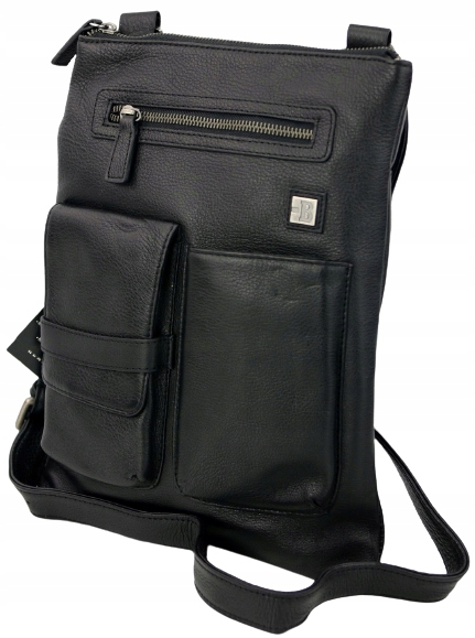 Pánská taška pro mládež Kabelka Přes Rameno kožená Retro Block Headwear Černá