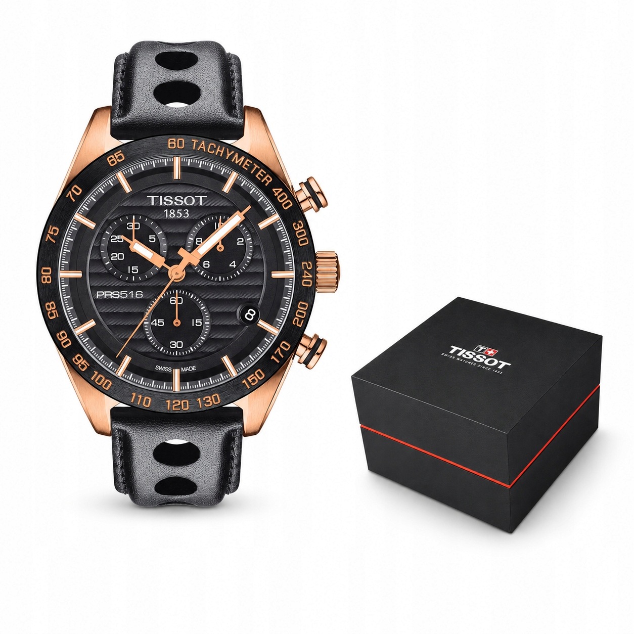 Pánské Hodinky Tissot Prs 516 Chronograph T100.417.36.051.00 Křemenná Kůže