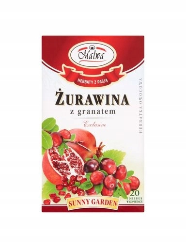 8 x Malwa Sunny Garden Exclusive Ovocný čaj brusinky 40 g (20 x 2 g)