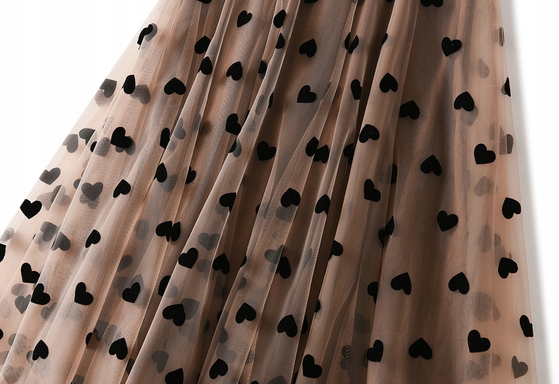 TIULOWA półdługa SPÓDNICA SZYFON KROPKI KAWOWA Marka inna