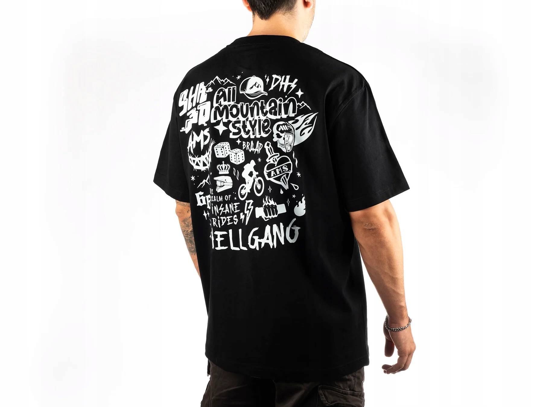 Koszulka Rowerowa Mtb T-Shirt Hell Gang Oversize 100% Bawełna L