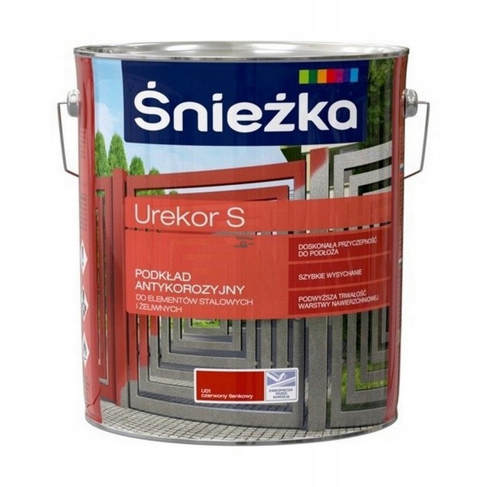 Śnieżka Urekor S 10L Czerwony Tlenkowy unikor minia podkład antykorozyjny