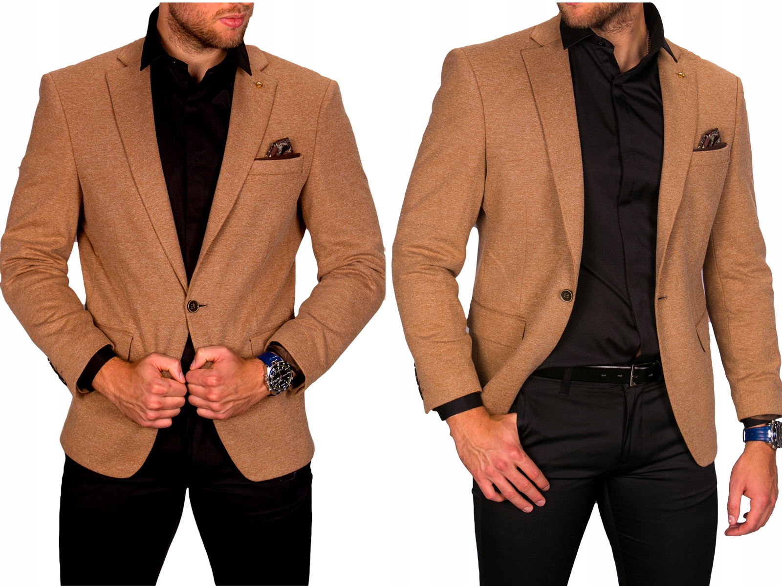 Modna marynarka męska camel rozm. 52 M/L