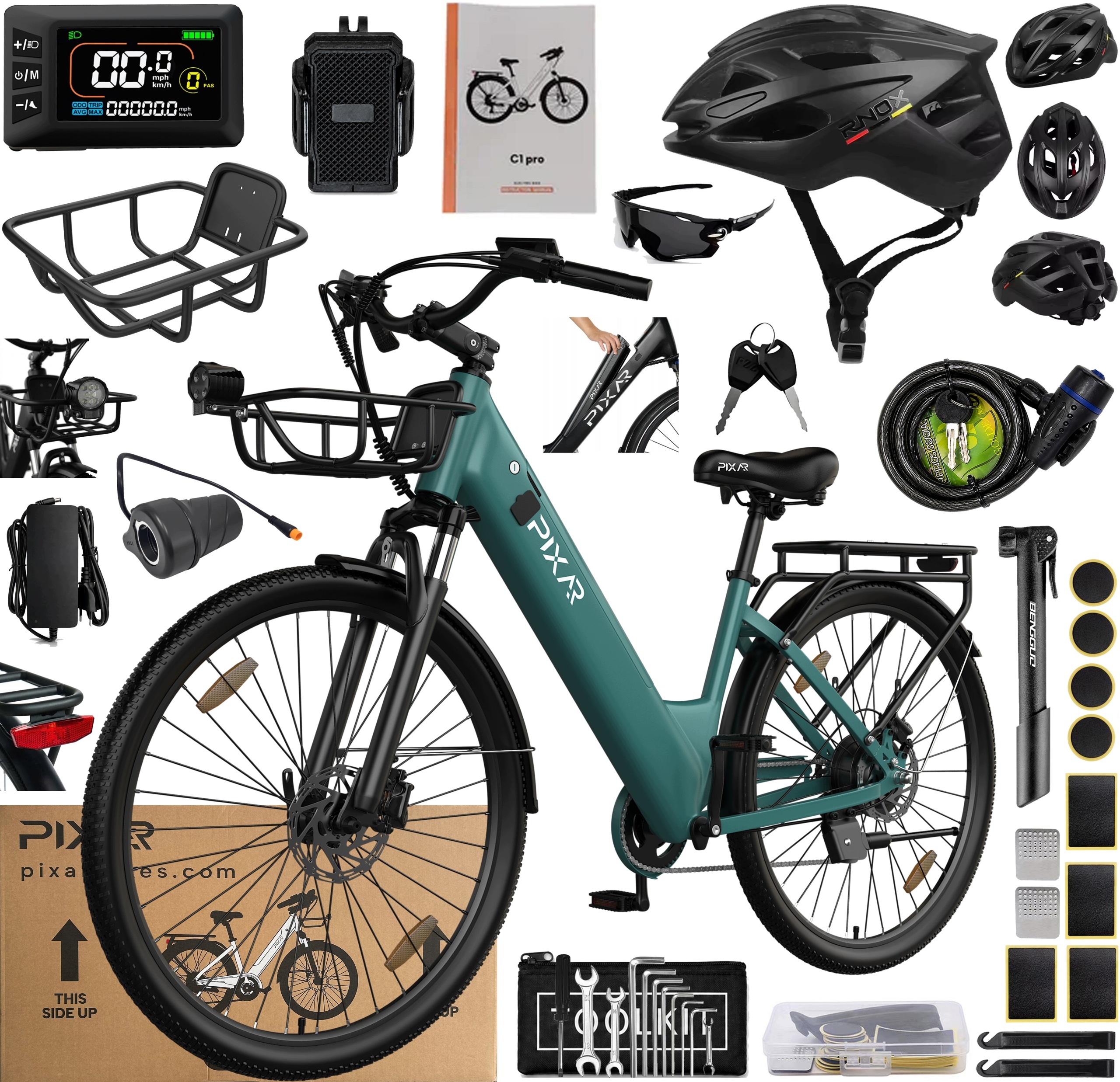 Elektrická kola Pixar C1 Pro 250W 25KM/H 36V 18Ah 150KM 27.5" +4 Dárek