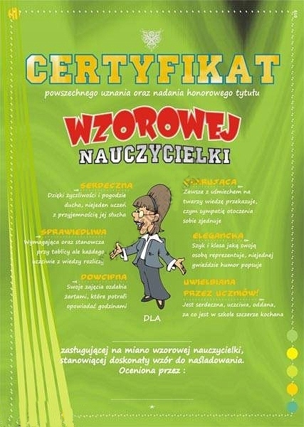 dyplom Idealnej Nauczycielki — 3