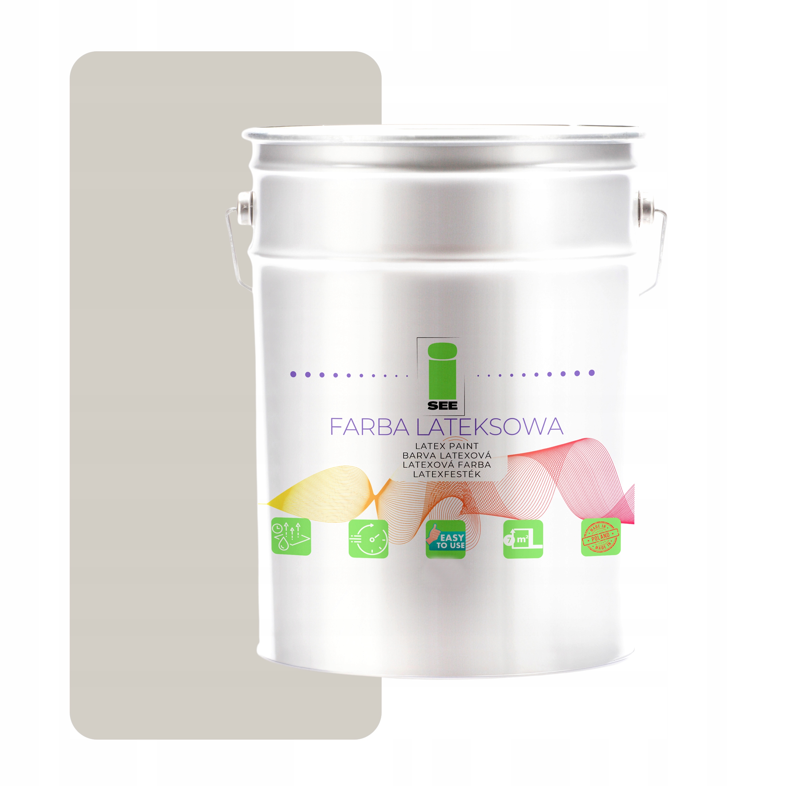 Latexová Farba Na Steny Sivá Svetlá Priedušná 10L Hypoalergénna