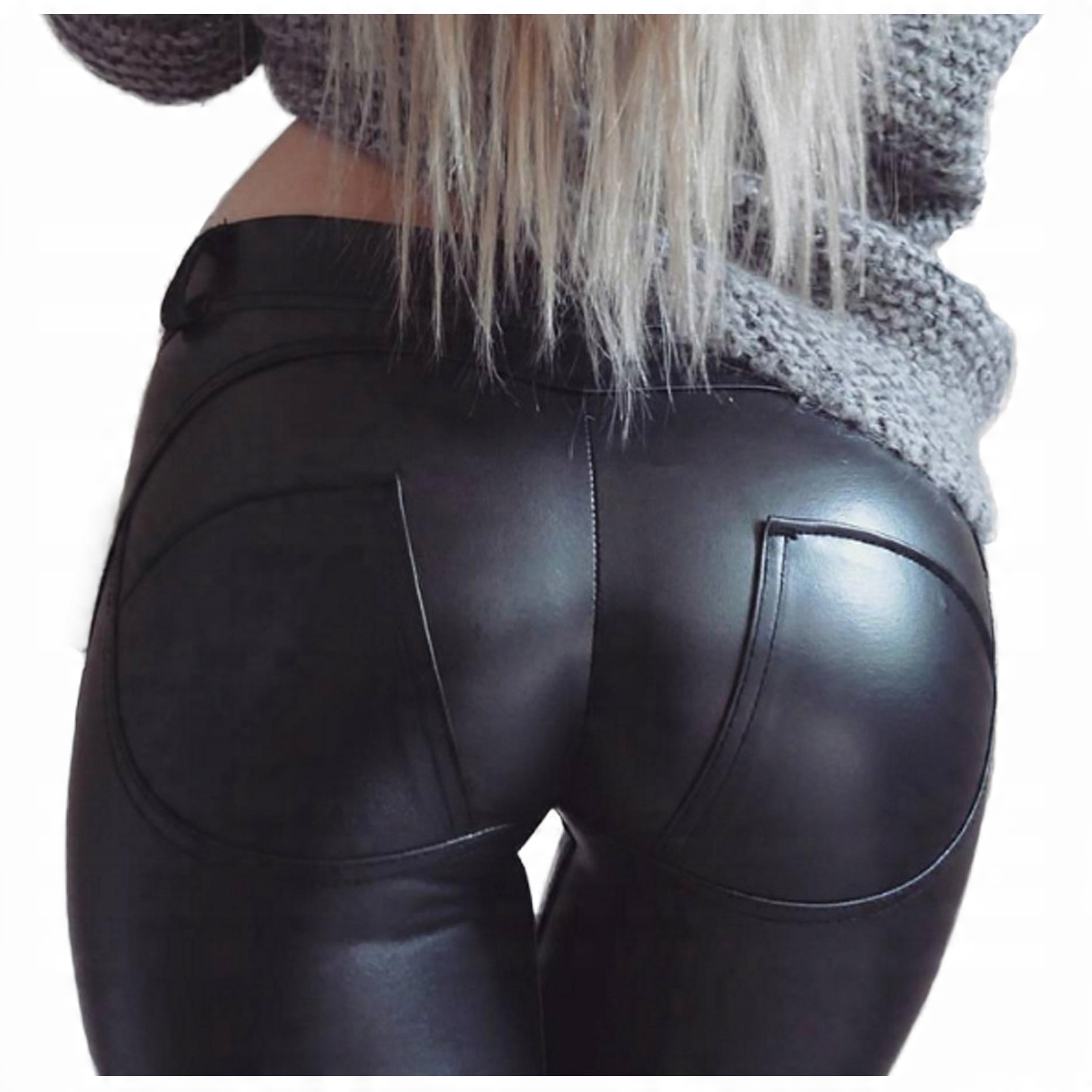 

Legginsy skórzane skóra Push Up sexy pupa roz. S