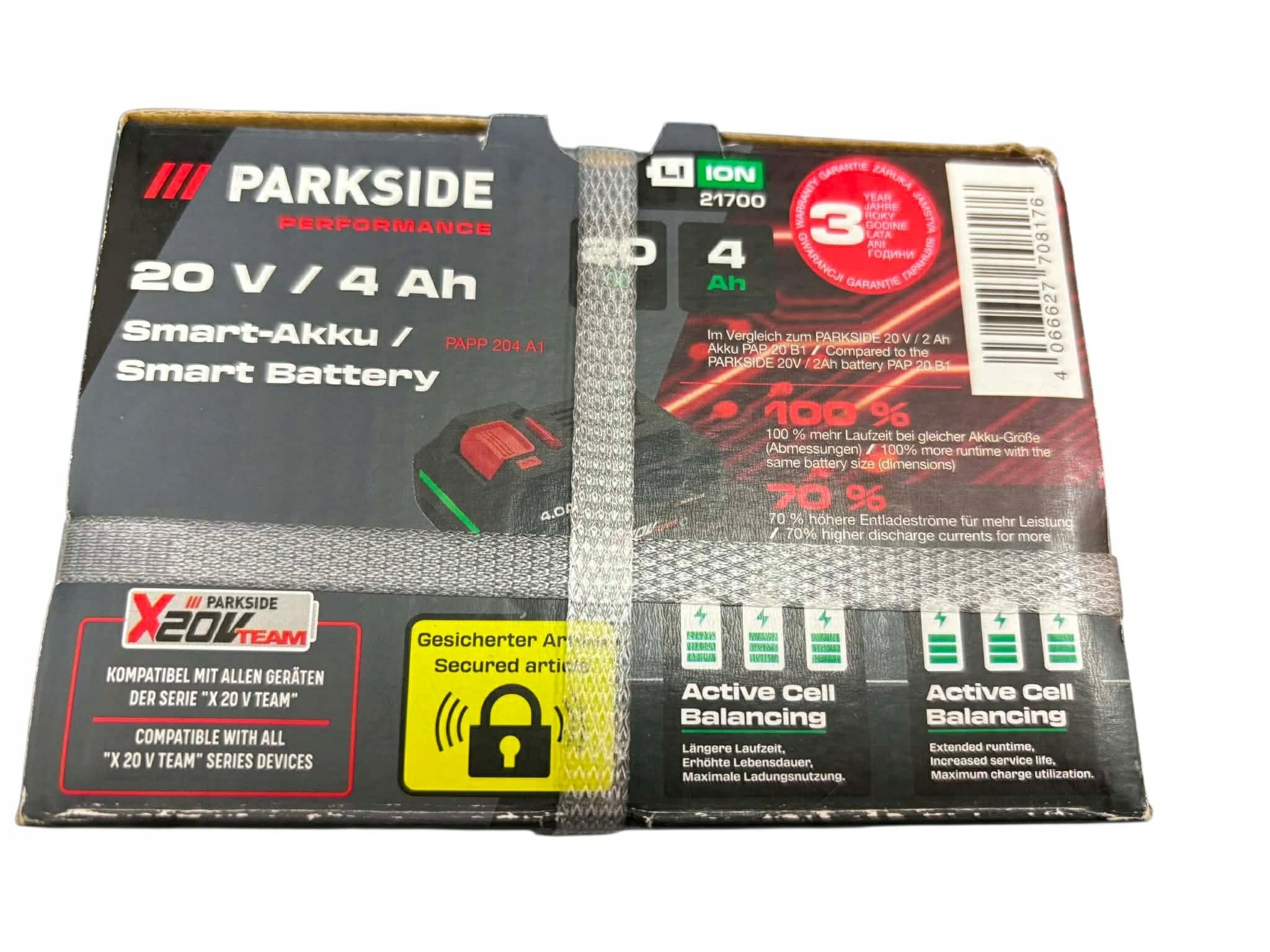 Akumulator Smart bluetooth Li-Ion Parkside Performance 20V 4 Ah Pap 204 A1