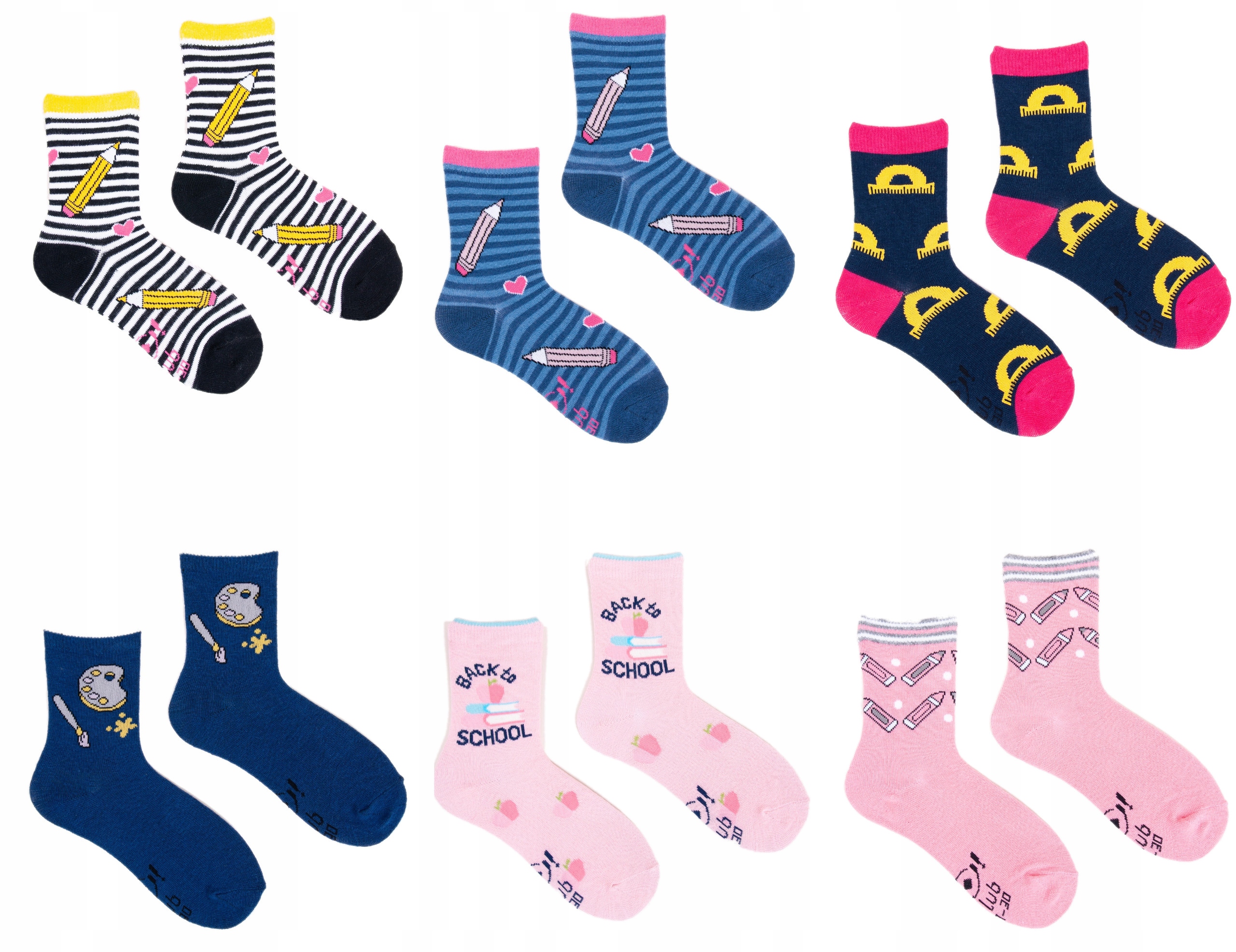 

Skarpetki Bawełniane Dziewczęce 6 pack 31-34