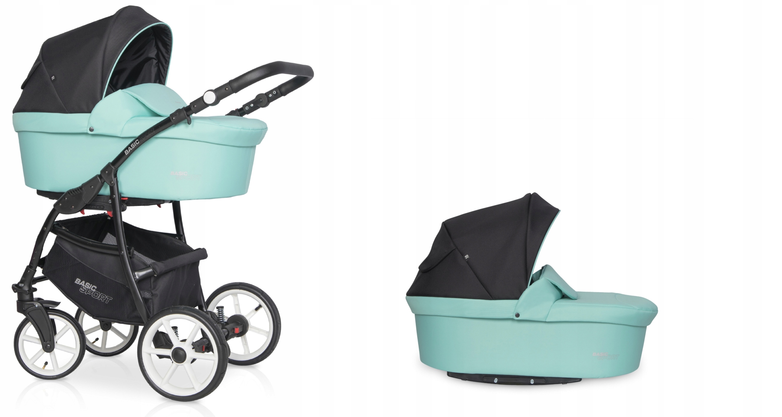 WÓZEK 2w1 GONDOLA SPACER Riko BASIC SPORT GREEN Liczba kół 4