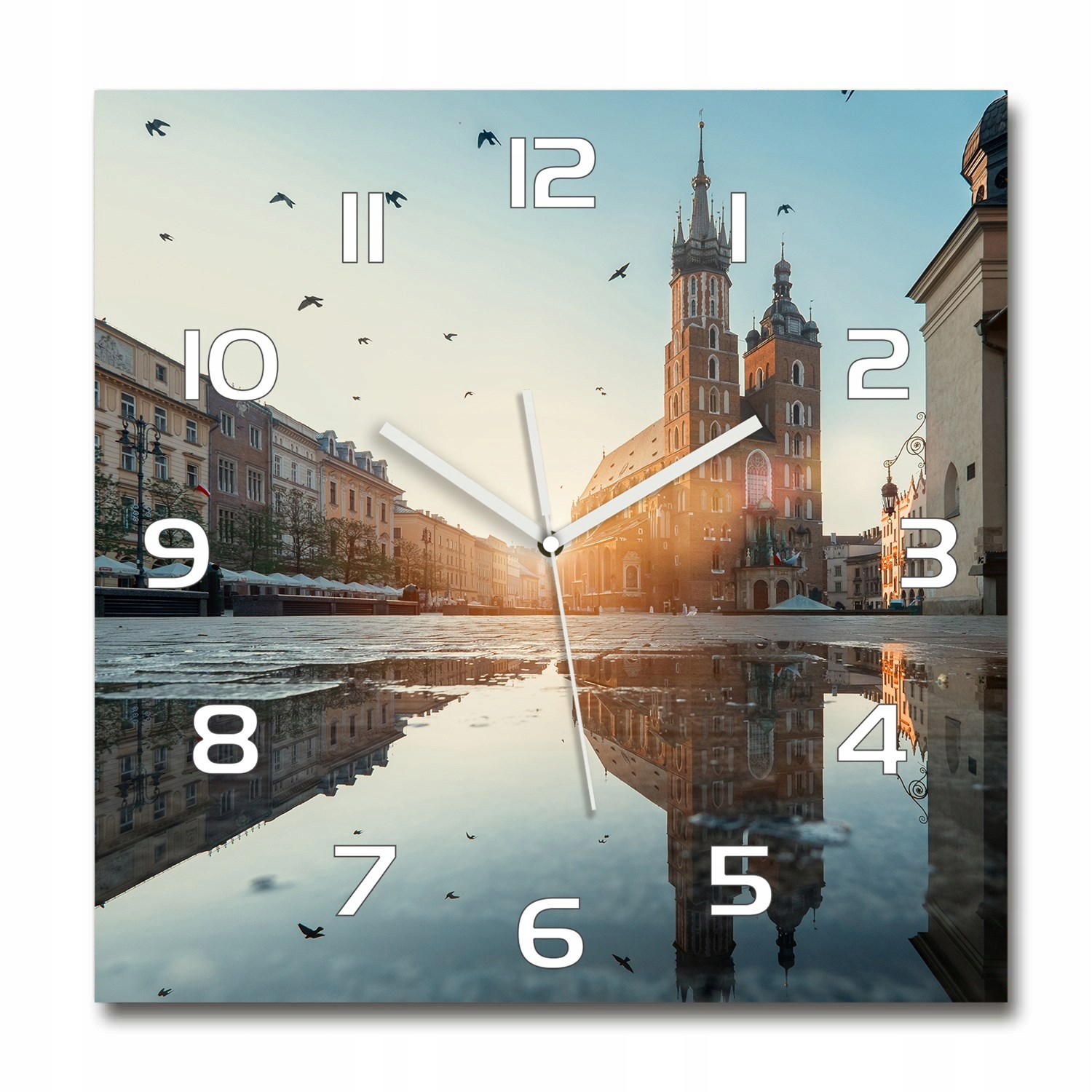 

Duży zegar szklany do salonu Kraków Polska 60x60cm