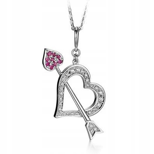 

Naszyjnik Miłość z cyrkoniami Serce I Strzała