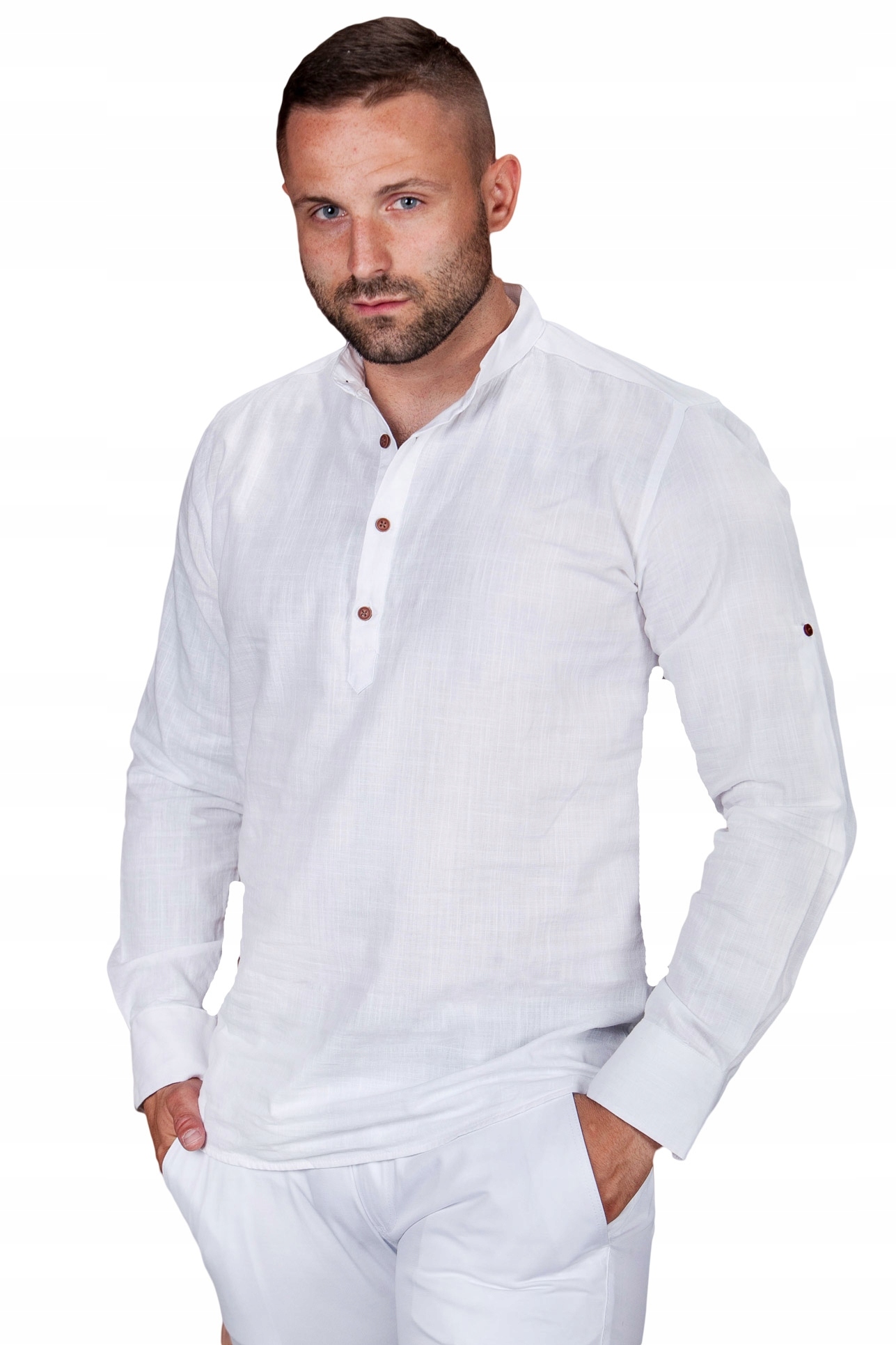 Koszula bawełna lato len biała S.R-1 rozm. 3XL Marka inna