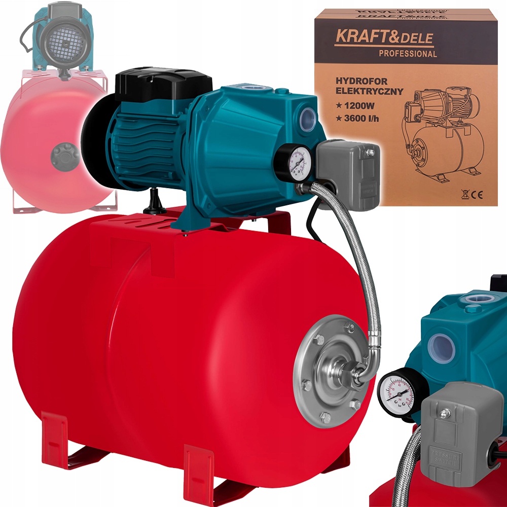 Elektrický Hydrofor 1200W 3600 L/h, Nádrž 24 L Na Vodu Do Záhrady