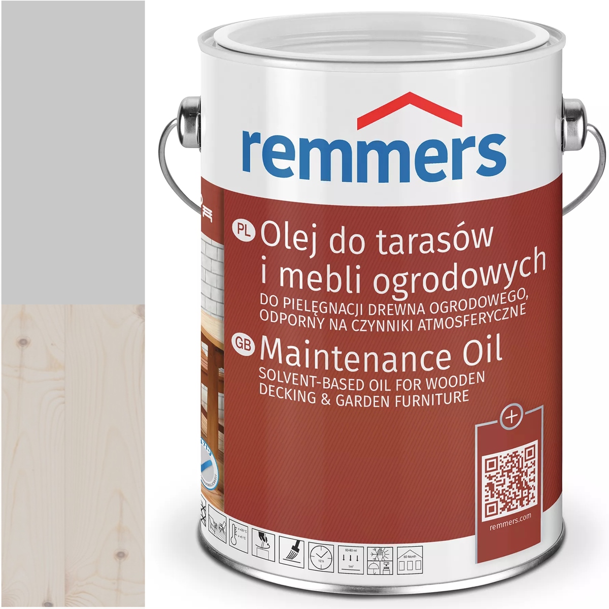 Remmers Pflege-ol olej na terasové desky Ral 7047 Popelavý 5L