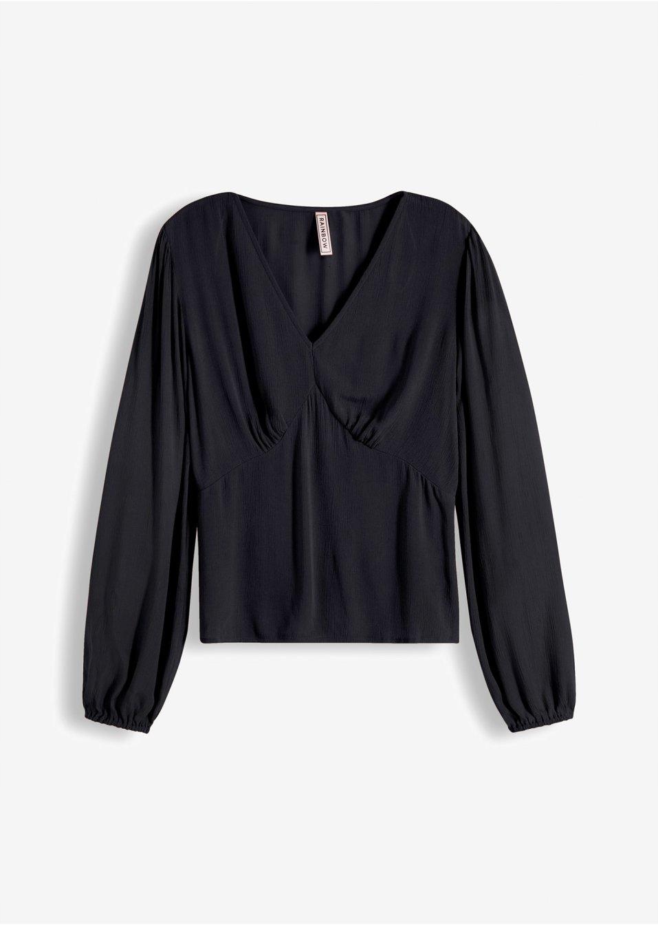 BPC MODNA BLUZKA KRESZOWANA Z GŁĘBOKIM DEKOLTEM W SEREK R06 48