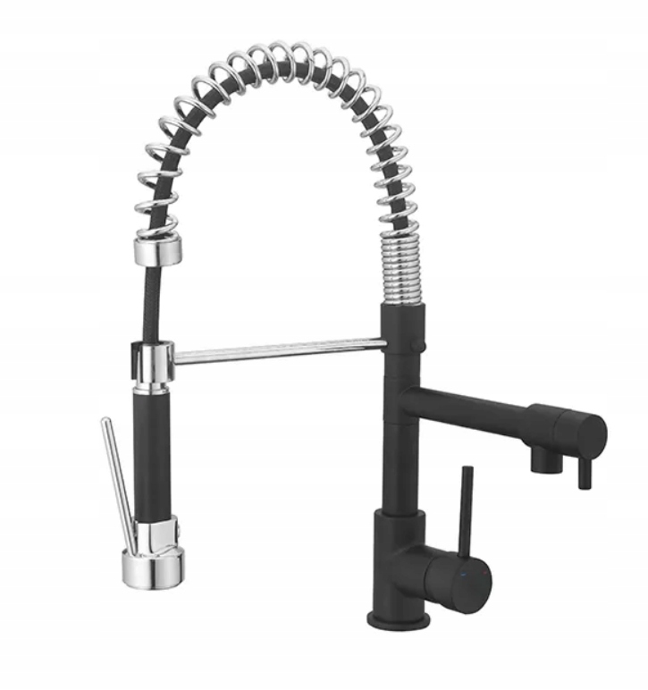 Stojanková kuchynská batéria Cooke & Lewis Bilbrough čierna, strieborná