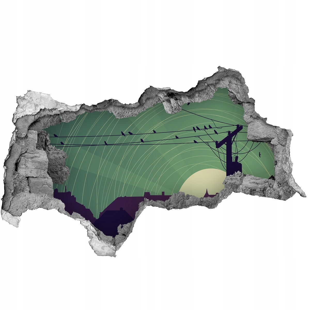 

Dziura 3d fototapeta Naklejka Ptaki miasto 95x73