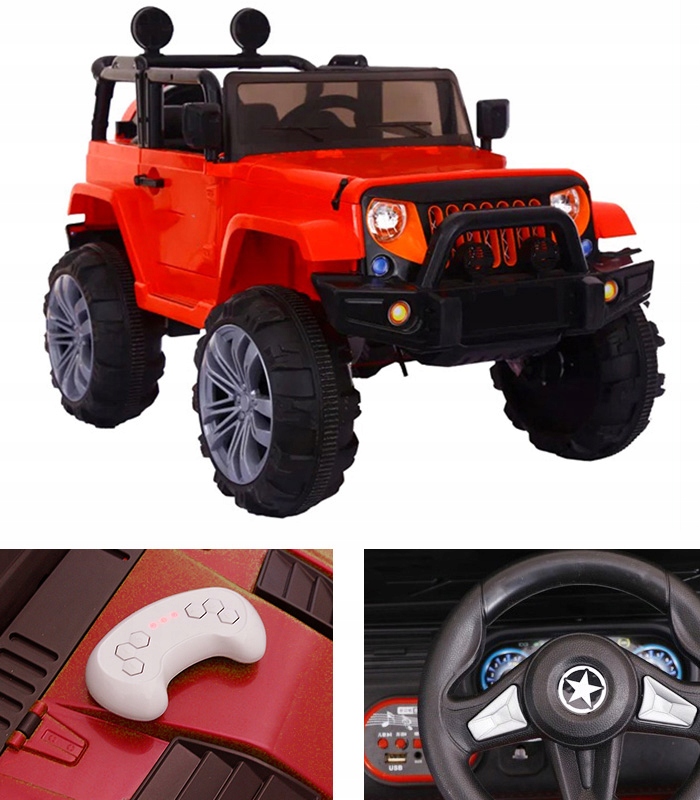 Jeep Na Akumulator J19 Autko Dla Dzieci Terenowe 4X4 MP3 Bujak Pilot