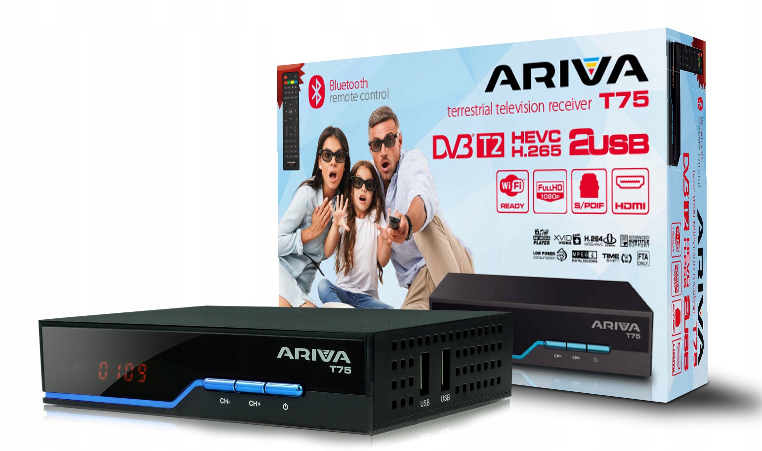 FERGUSON ARIVA T75 DVB-T2 HEVC TELEWIZJA NAZIEMNA Model Ariva T75