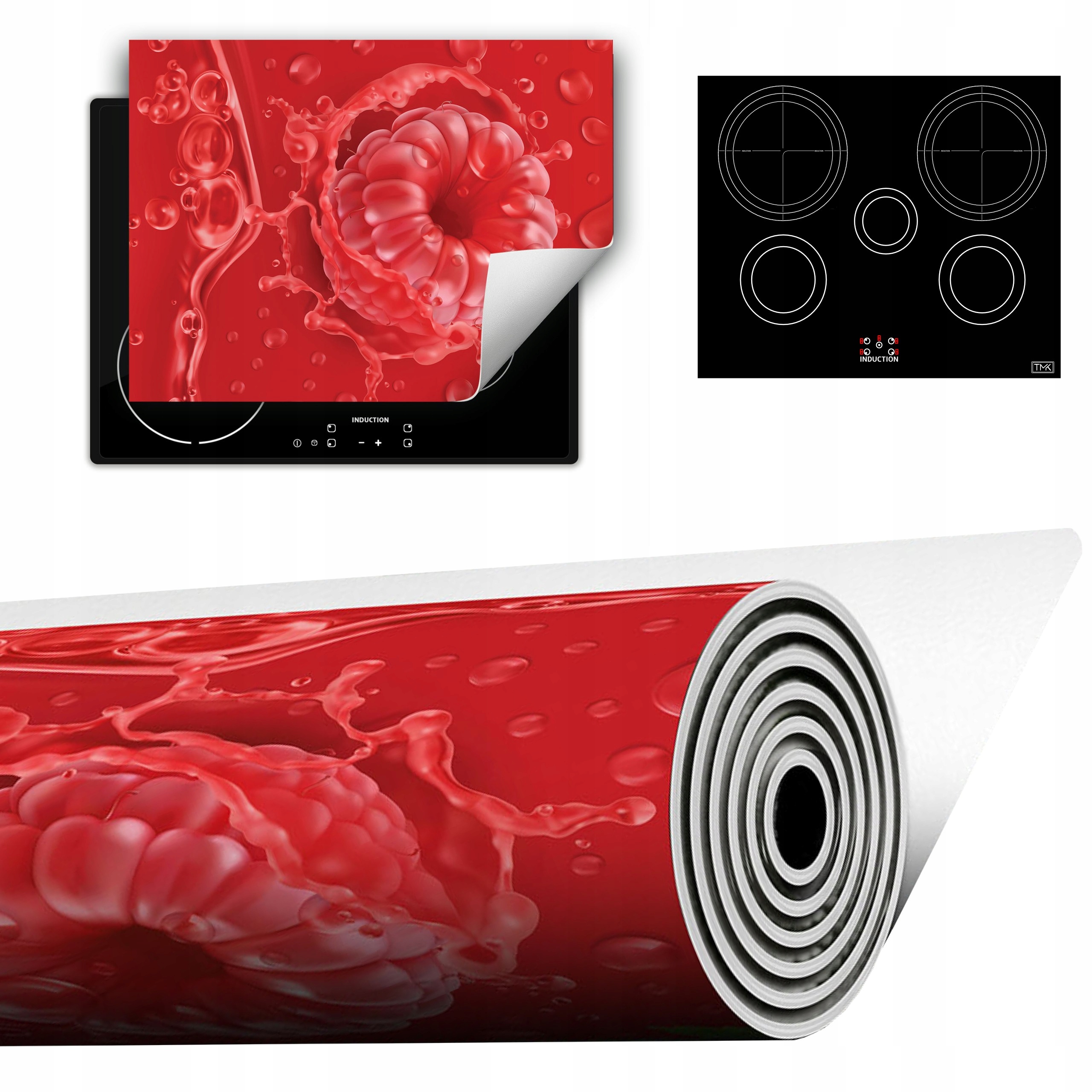 Vinylová Podložka Do Kuchyně Více Místa 70x52 červená malina