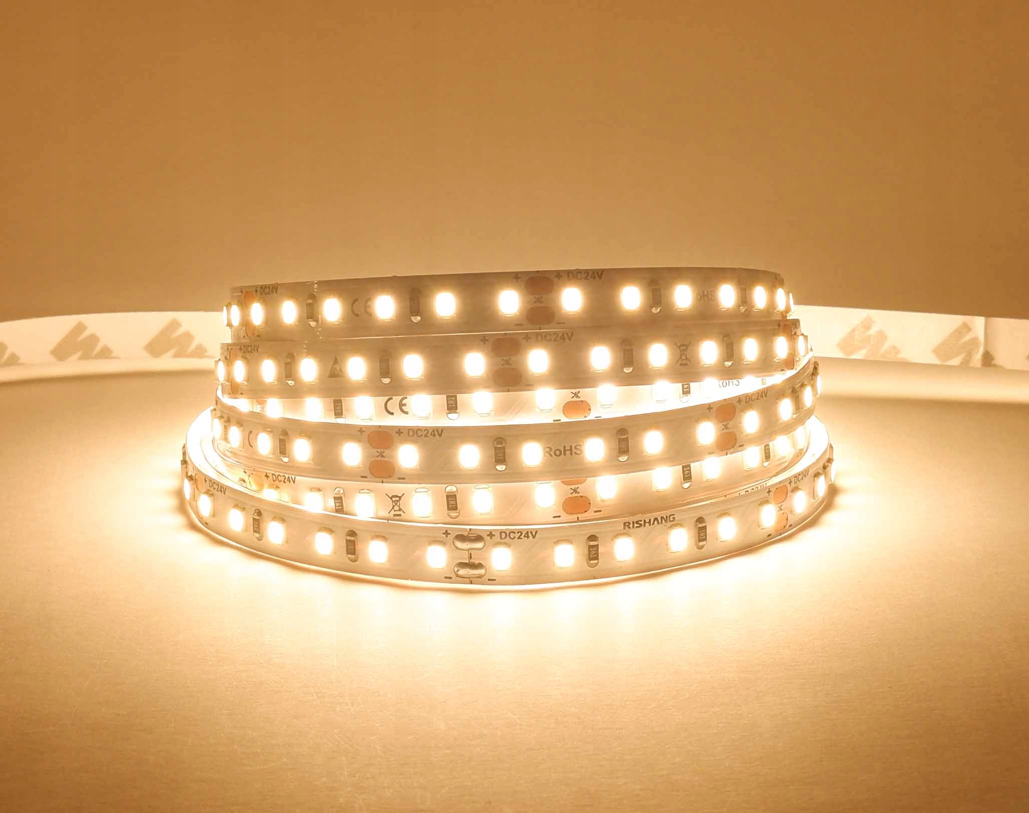 Taśma 120LED Ciepła 2700K/Ra80 9,6W/24V 8mm*5m GW3 Rishang