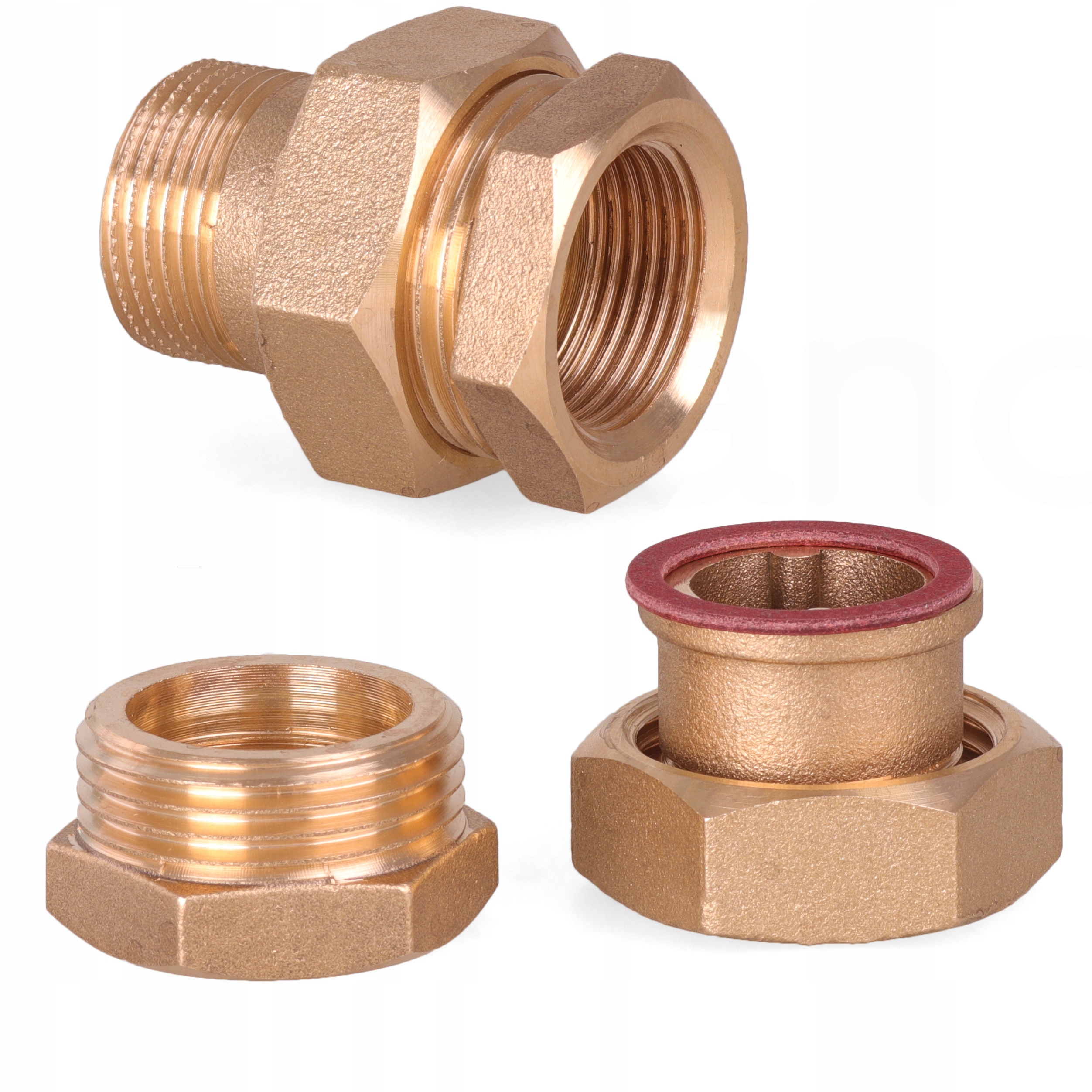 

Śrubunek Mosiężny 1'' Uszczelka Fibrowa Mosiądz