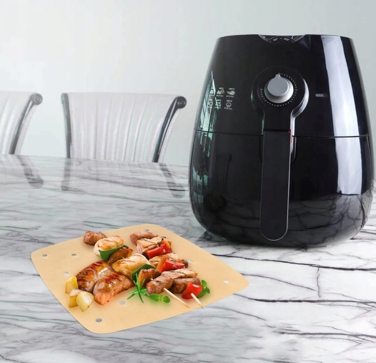 PAPIER DO PIECZENIA DO FRYTKOWNICY AIR FRYER WKŁADKI ZESTAW 100 SZTUK Stan opakowania oryginalne