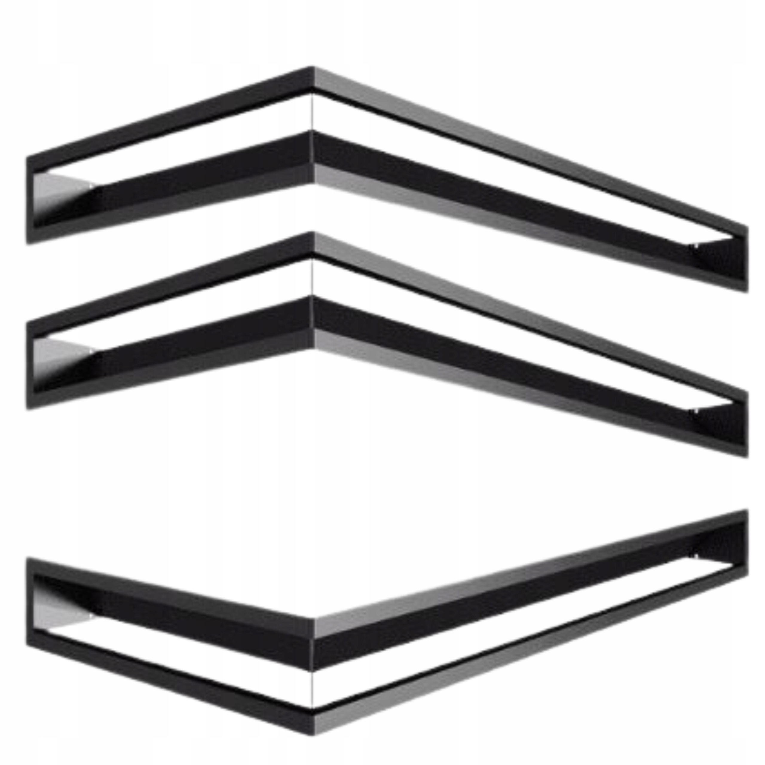 Větrací Krbová Mřížka Luft Rohová 80x40x9 Kratki Černé P/l 3 Ks