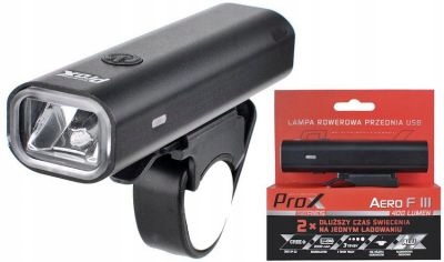 Lampa Przód Prox Aero F III Czarna 1-LED 400 Lm