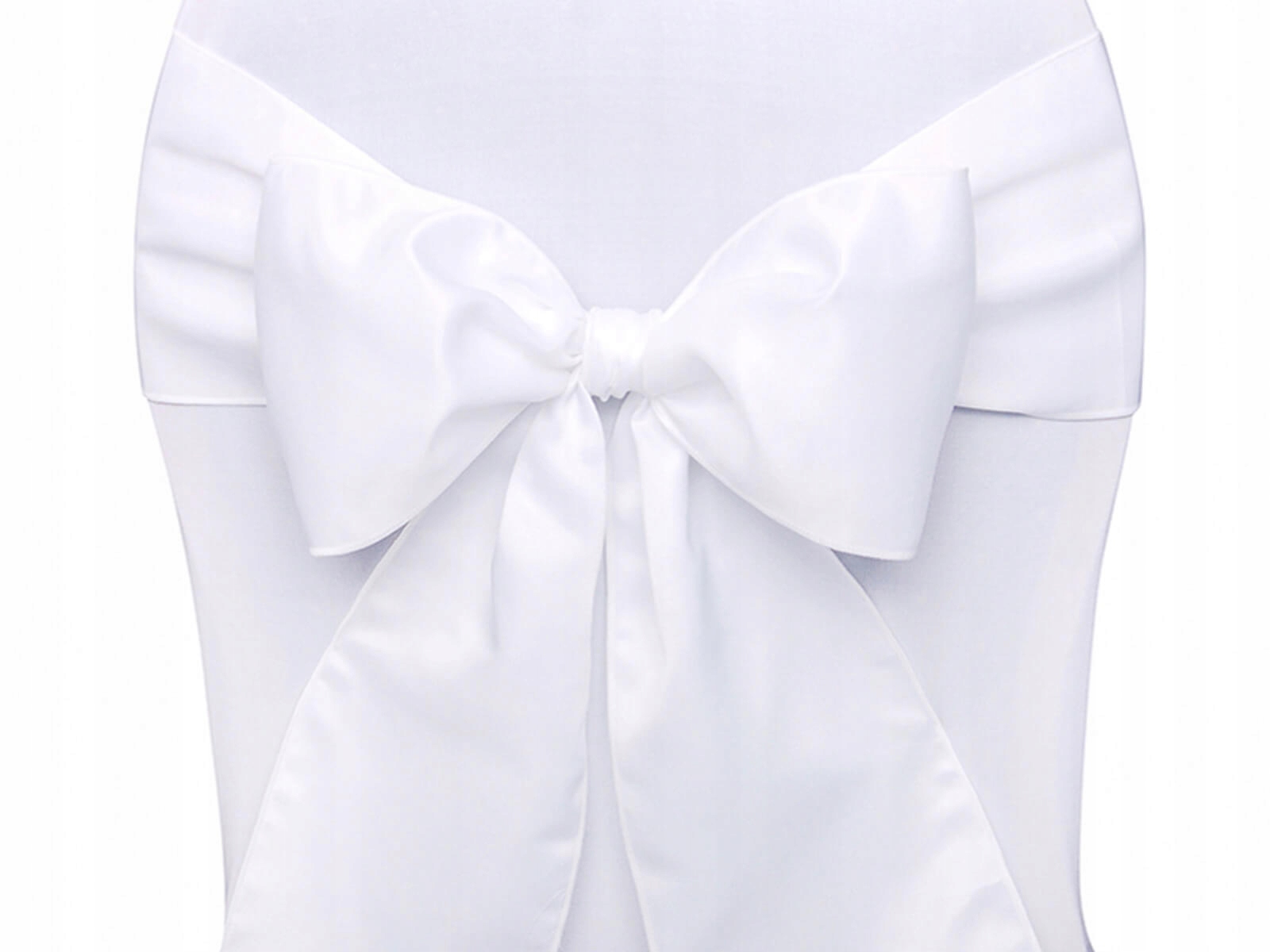 Szarfa na krzesło, biała 0,15x2,75m Komunia Święta
