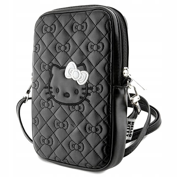 Hello Kitty Quilted Bows Strap crossbody kabelka na telefon (černá)