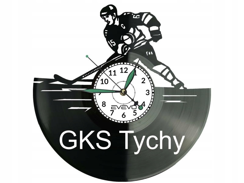 Gks Tychy Hokej Nástěnné hodiny Vinylová deska pro fanouška jako Dárek k narozeninám