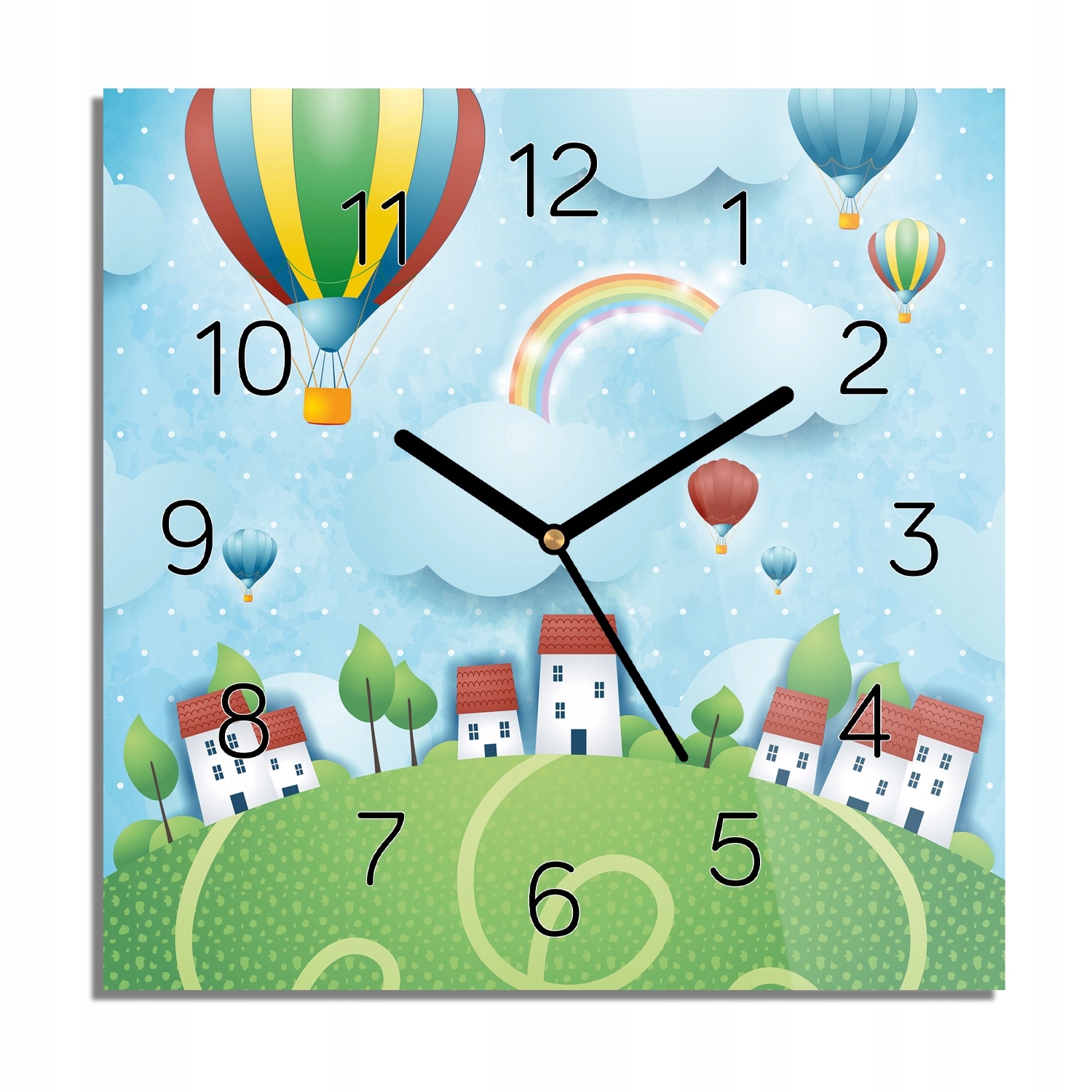 

Domy balony niebo zegar szklany do salonu 30x30