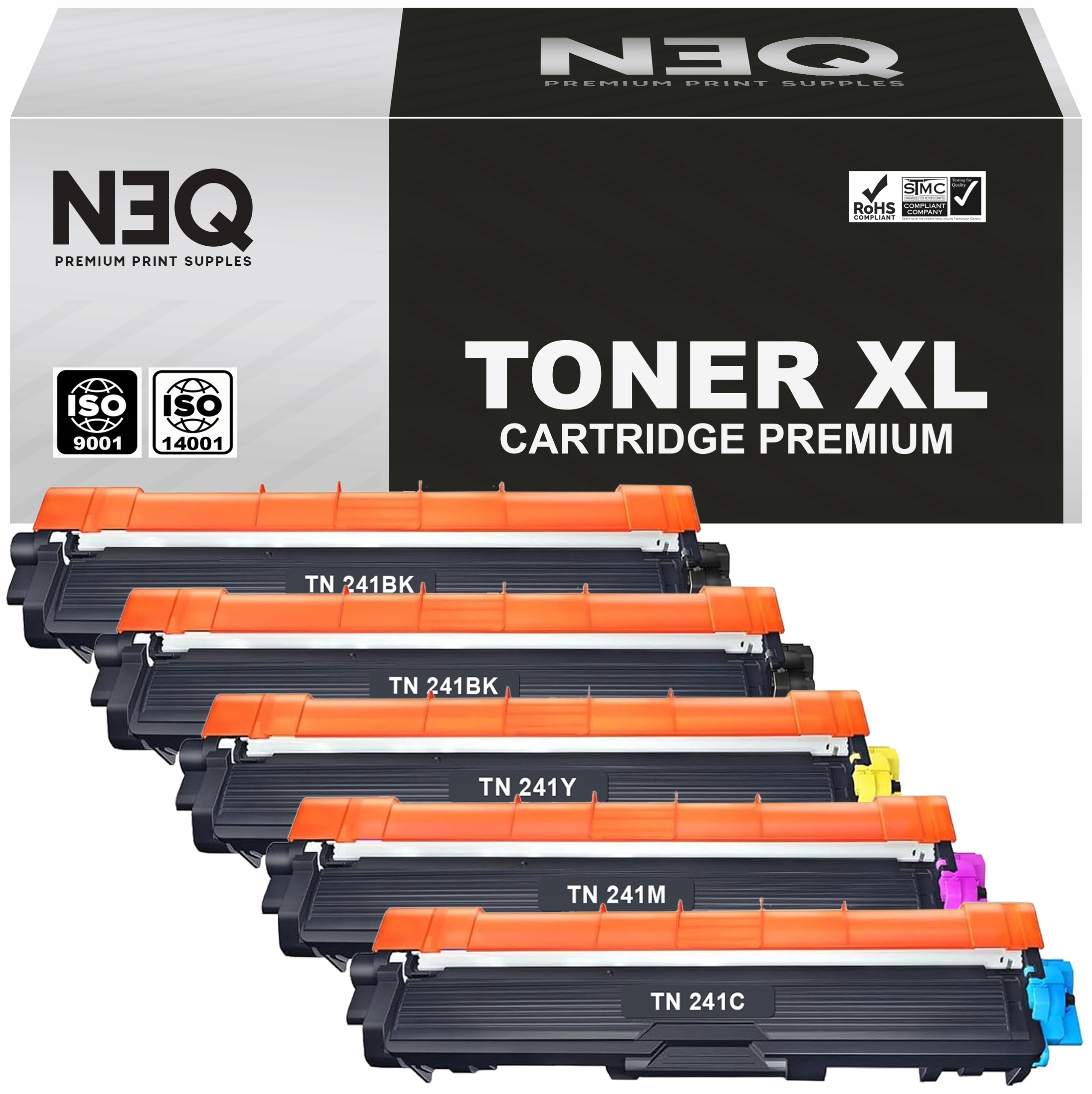 5x toner pro Brother TN241 DCP-9020CDW DCP-9015CDW MFC-9140CDN HL-3140CW XL