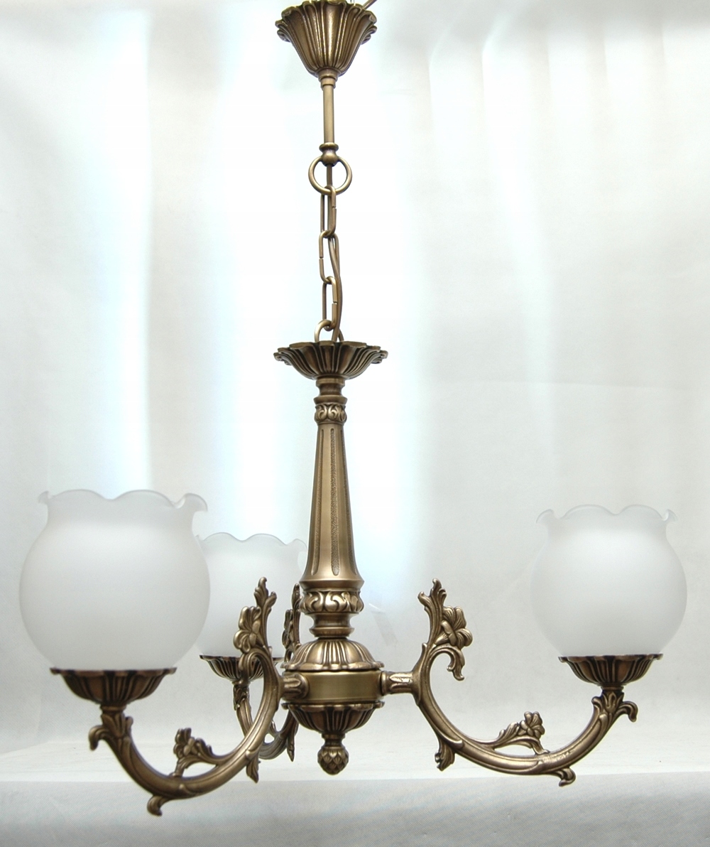 Mosadzný luster, mosadzná závesná lampa WZMS/701/3