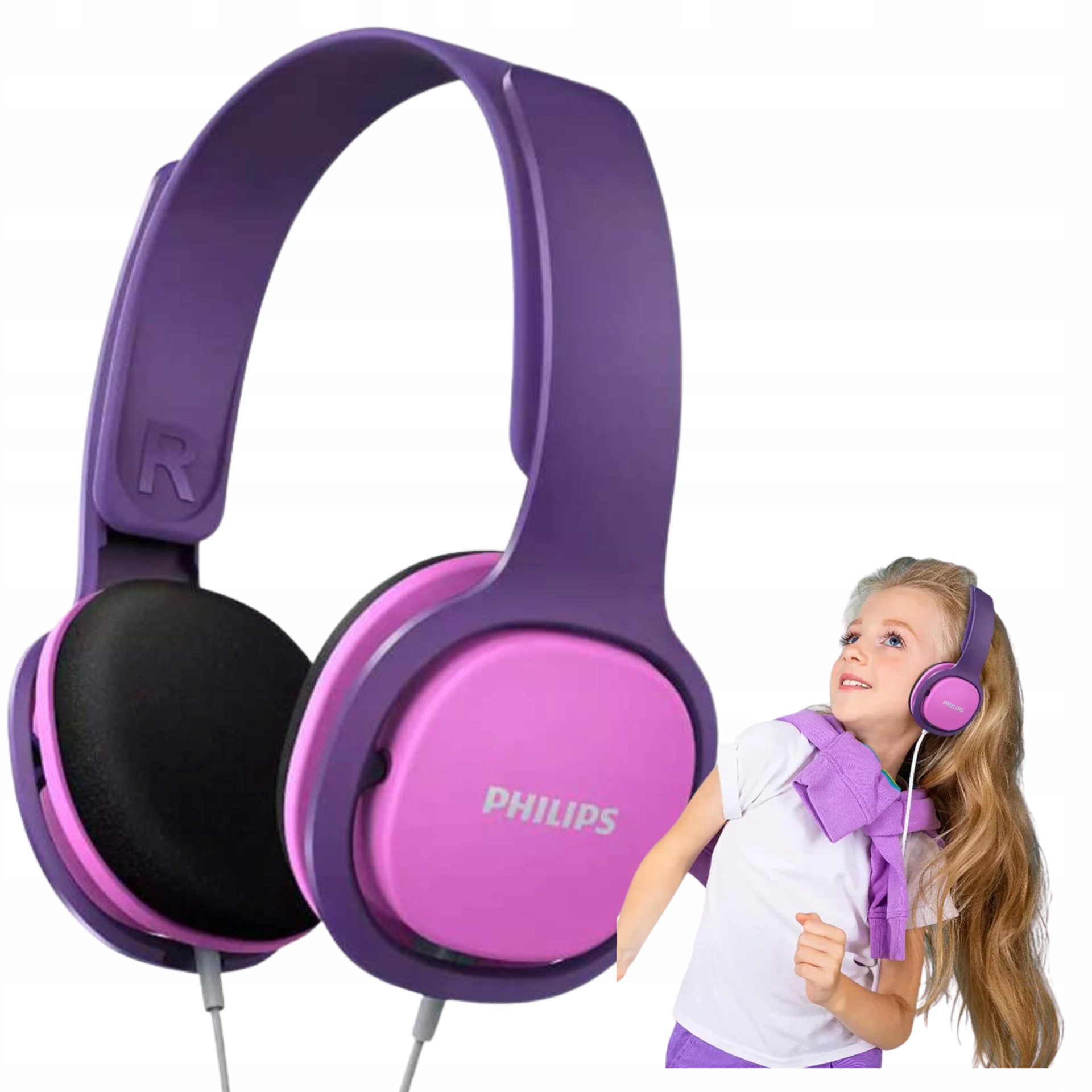 Słuchawki dla dzieci Philips K2000 nauszne przewodowe 32mm 85dB różowe