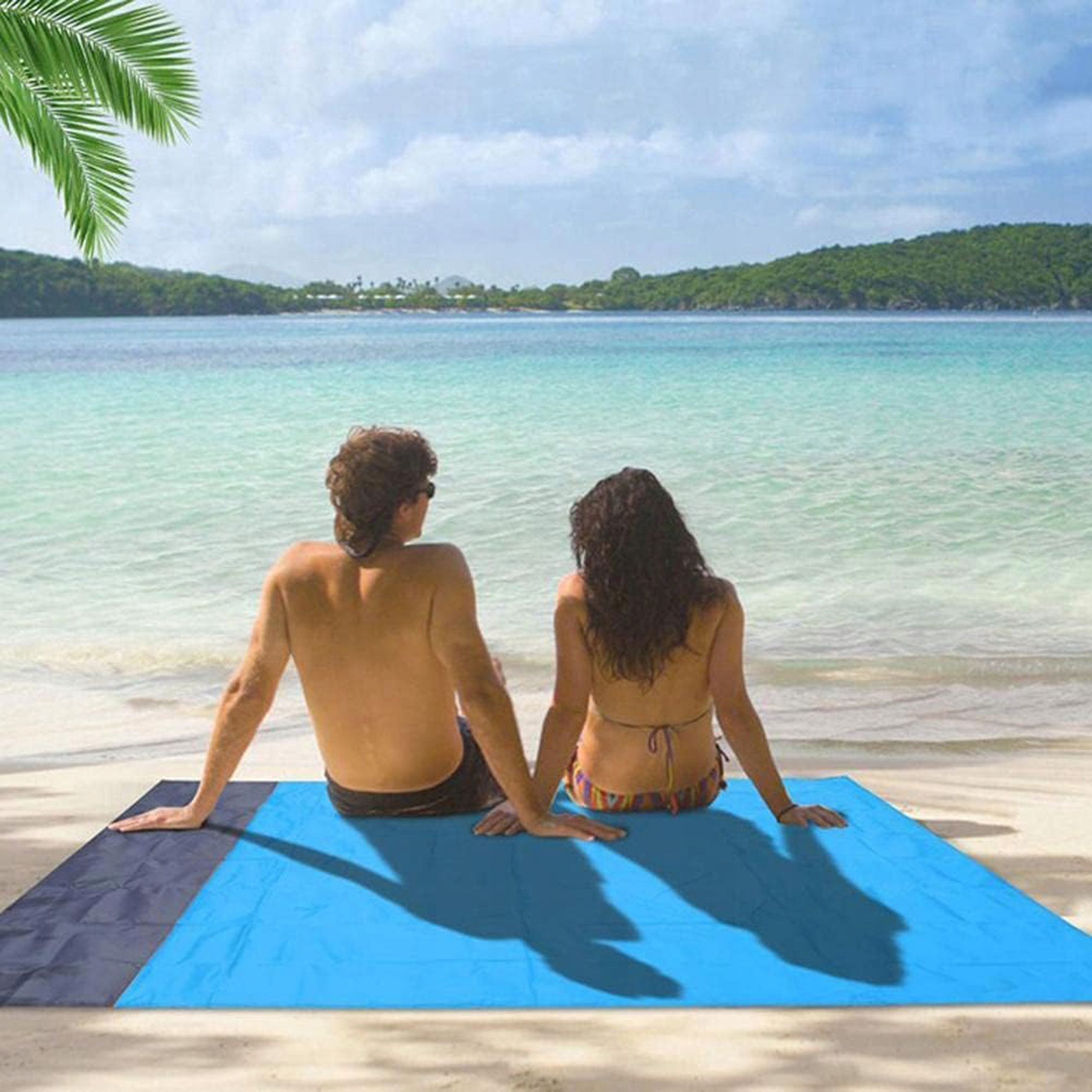 DUŻA MATA plażowa XXL KOC PIKNIKOWY WODOODPORNY 200 x 140 cm + POKROWIEC Długość 200 cm