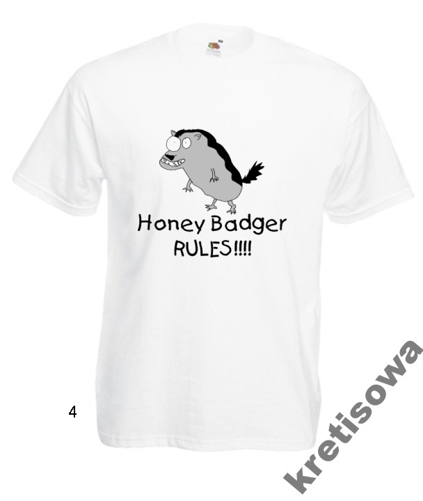

Kolorowe Koszulki Honey Badger Rosomak Ratel Wzory