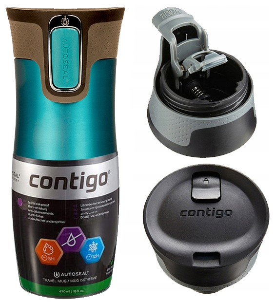 Contigo West Loop 2.0 470ML Kubek Termiczny Turkusowy Oryginał