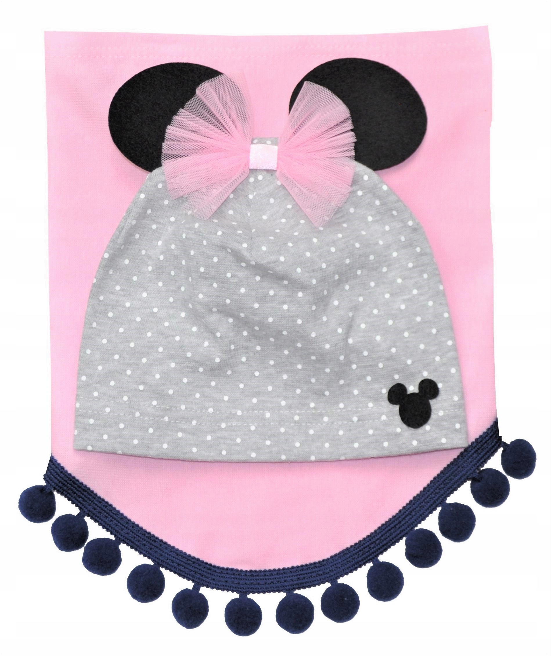 

Komplet Jesienny Czapka+chusta -POMPONY--r.44-46