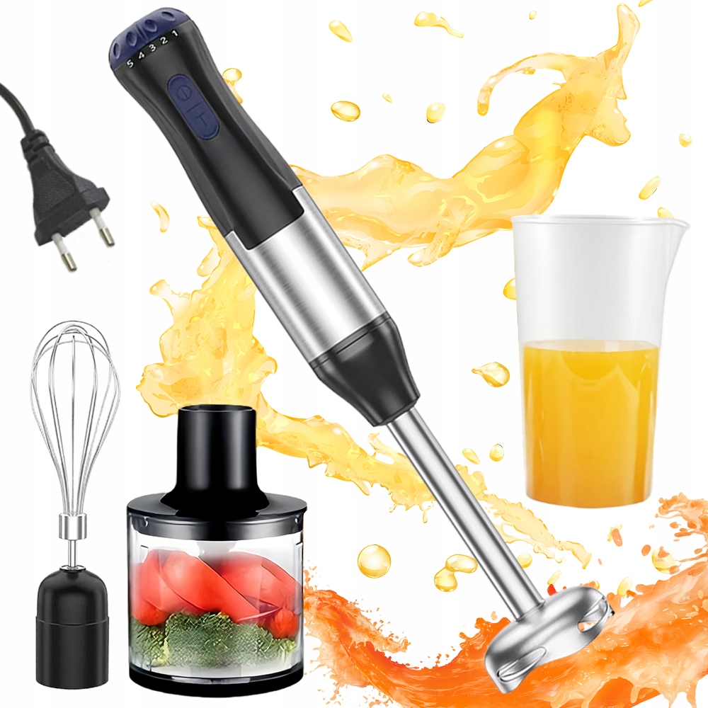 Ruční mixér Turbo 1000W 5 rychlostních stupňů s kalichem a drtičem