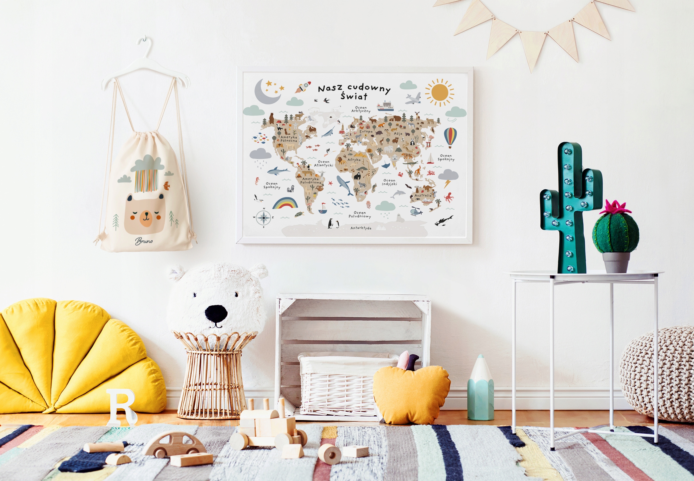 PLAKAT EDUKACYJNY dla dzieci 30x40 RÓŻNE WZORY mapa świata zabytki EAN (GTIN) 5906349920809