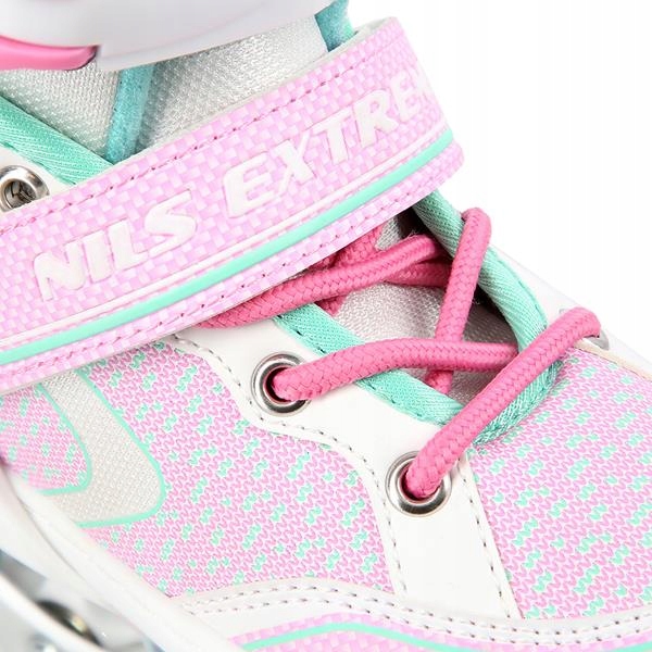 ROLKI REGULOWANE ŁYŻWOROLKI REKREACYJNE KOŁA KAUCZUKOWE ABEC-7 NILS r 35-38 Minimalna długość wkładki 21.8 cm