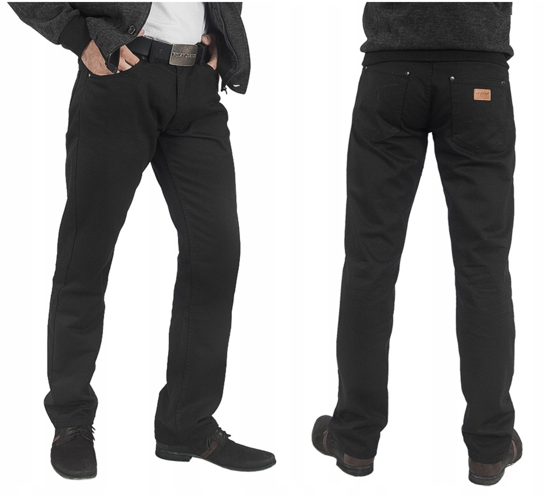 Velké pánské bavlněné kalhoty Jednoduchá nohavička Hunter Jeans 610/006-1 W48L32