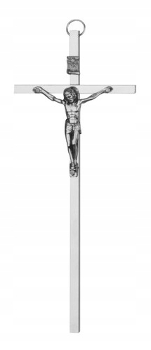 

Metalowy Srebrny Krzyż Na Ścianę 18 CM Wiszący